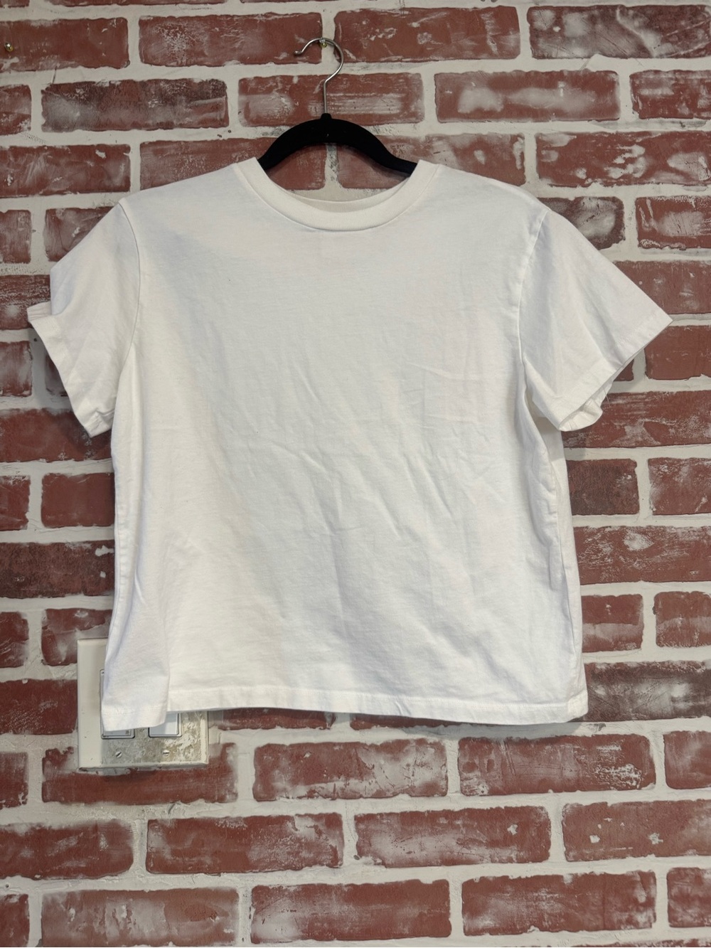 Reformation White Organic Cotton Boxy Crew Neck Tee Shirt Size M
